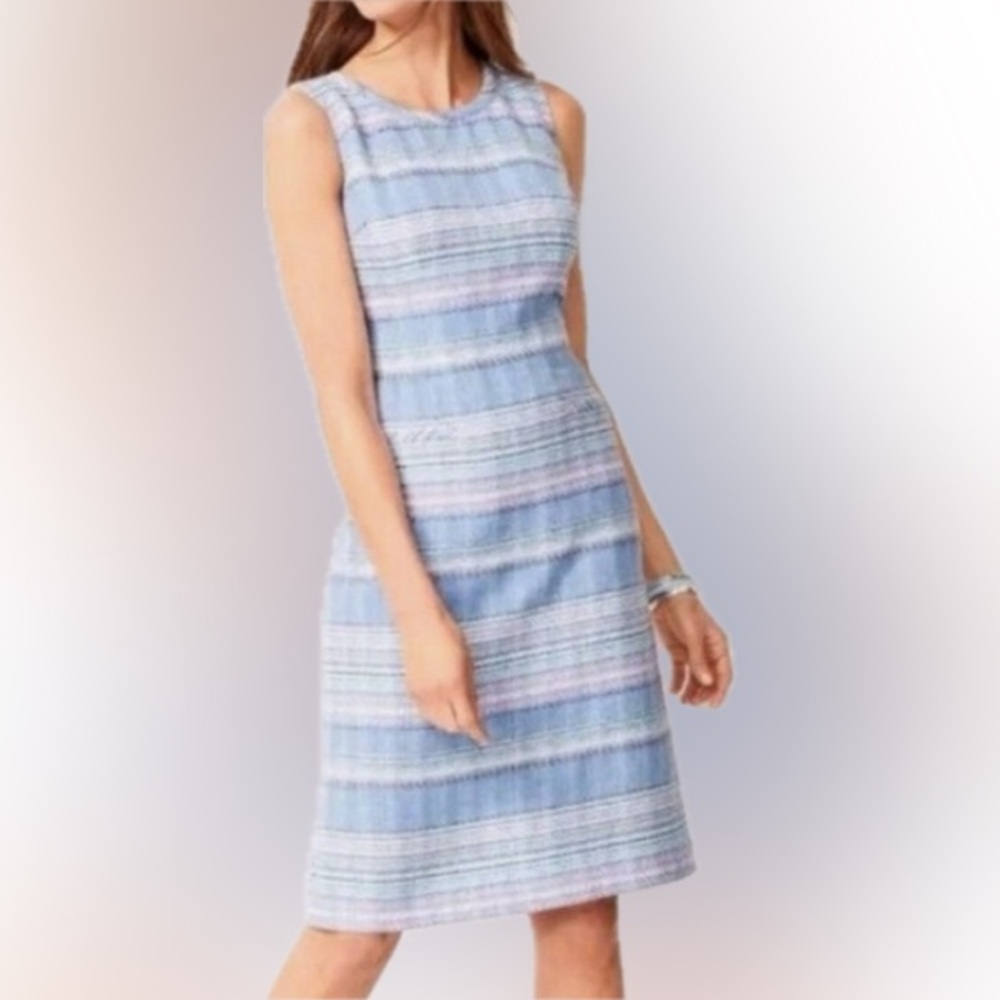 Talbots Blue Striped Midi Dress